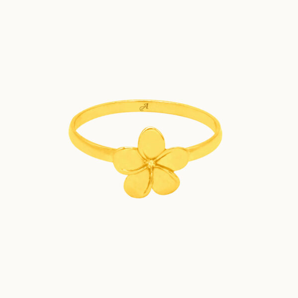 Anillo en oro amarillo de 18K flor