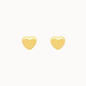 Aretes en oro amarillo de 18K corazón 1