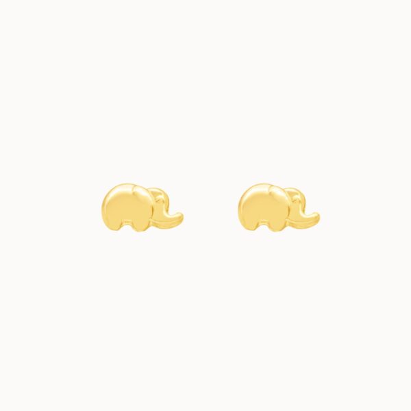 Aretes en oro amarillo de 18K elefante