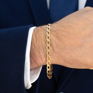 Pulsera hexagonal en oro amarillo 18k