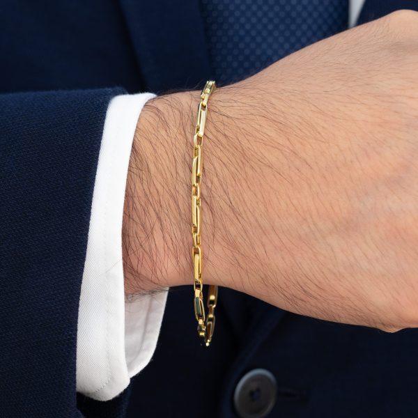 Pulsera Box link en oro amarillo 18k