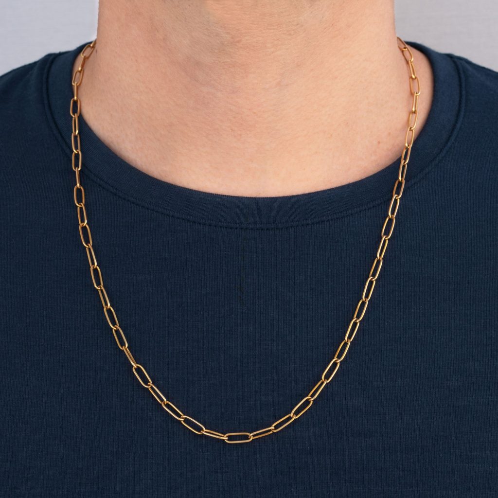 Cadena de oro 18k amarillo | Paperclip 4 mm